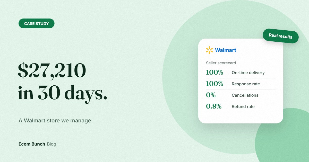 Walmart case study: $27,210 in 30 days with a perfect seller scorecard